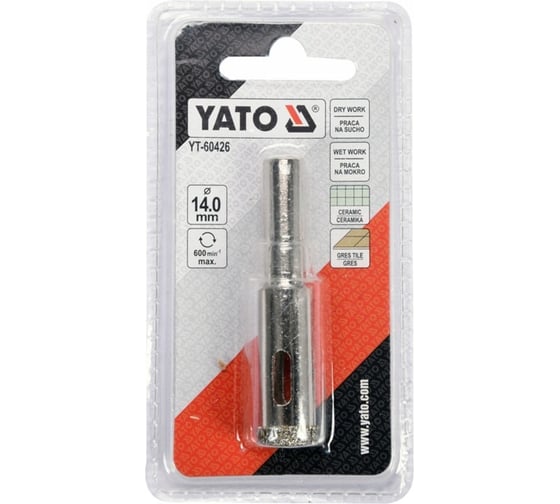 Сверло алмазное по керамограниту 14 мм YATO YT-60426