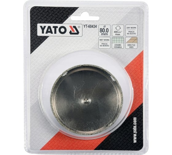Сверло алмазное по керамограниту 80 мм YATO YT-60434