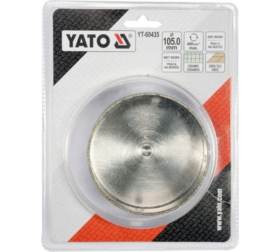Сверло алмазное по керамограниту 105 мм YATO YT-60435