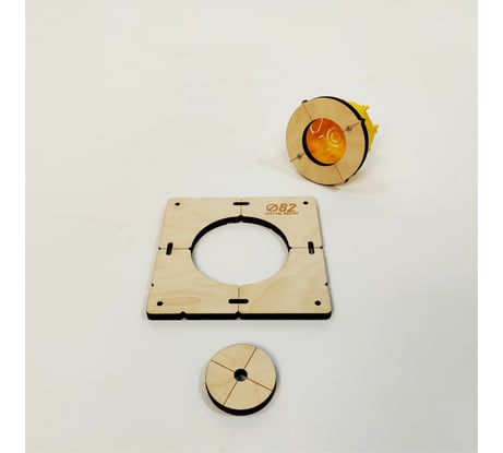 Шаблон для сверления подрозетников на 1 отверстие, 82 мм, толщина 8 мм, расстояние 71 мм РОТОР 1Shablon-v3-82