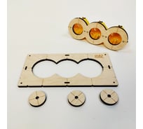 Шаблон для сверления подрозетников на 3 отверстия, 82 мм, толщина 8 мм, расстояние 71 мм РОТОР 3Shablon-v3-82