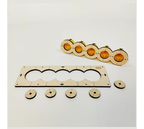 Шаблон для сверления подрозетников на 5 отверстий, 82 мм, толщина 8 мм, расстояние 71 мм РОТОР 5Shablon-v3-82