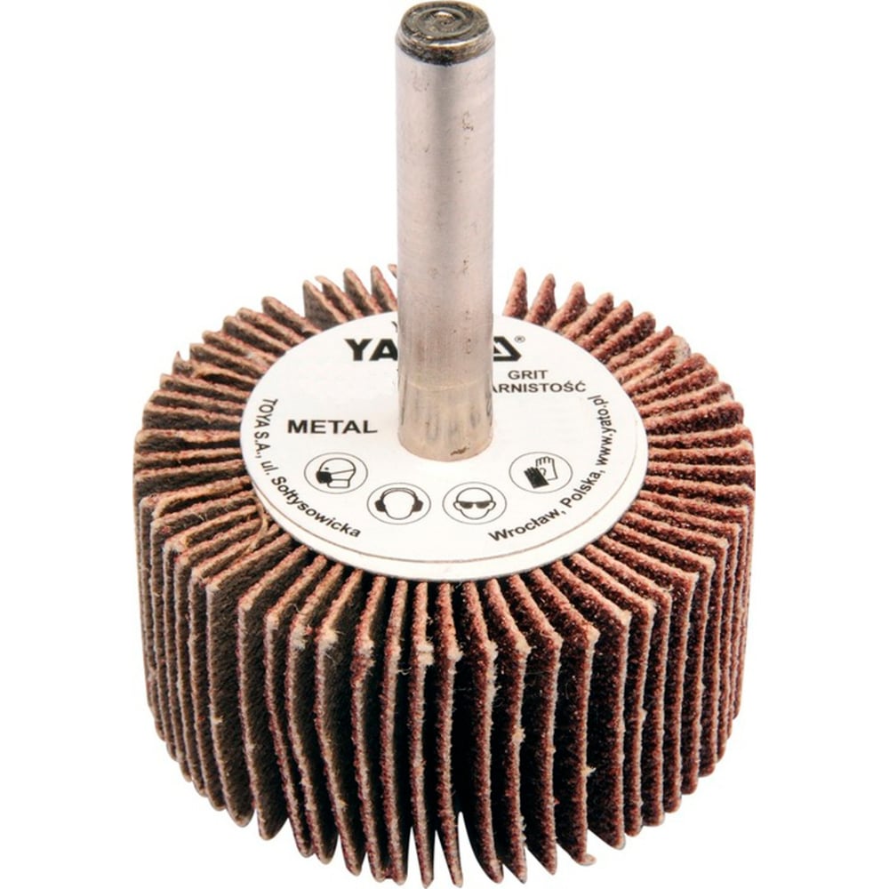 Круг шлифовальный лепестковый со шпинделем Р150, 40x20x6 мм YATO YT ...