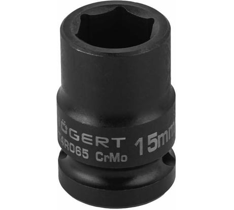 Головка торцевая ударная шестигранная 15 мм, 1/2", DIN 3121, CrMo HOEGERT TECHNIK HT4R065