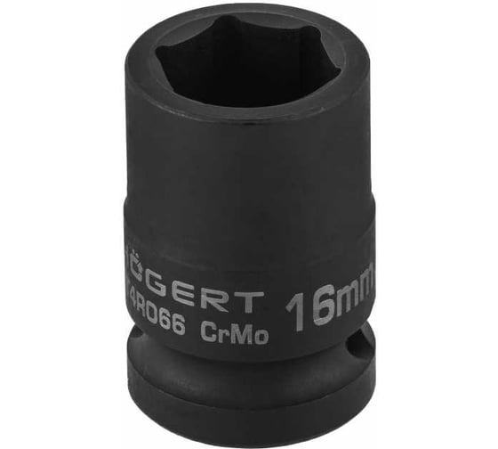 Головка торцевая ударная шестигранная 16 мм, 1/2", DIN 3121, CrMo HOEGERT TECHNIK HT4R066