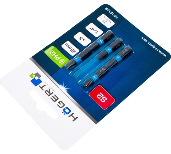 Биты ударные PH2, 25 мм, сталь S2, 5 шт HOEGERT TECHNIK HT1S122