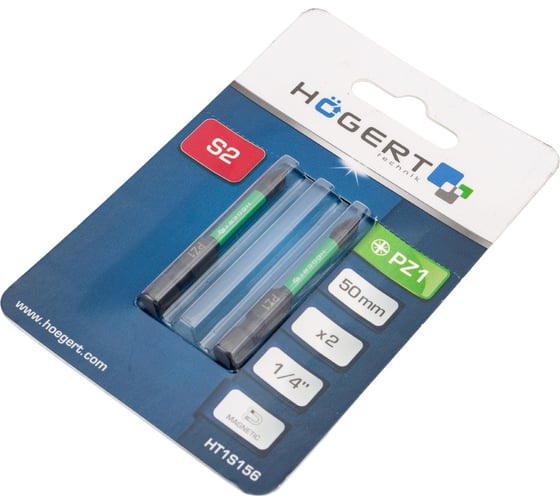 Биты ударные PZ1, 50 мм, сталь S2, 2 шт HOEGERT TECHNIK HT1S156