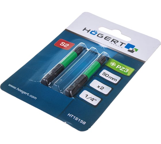 Биты ударные PZ3, 50 мм, сталь S2, 2 шт HOEGERT TECHNIK HT1S158