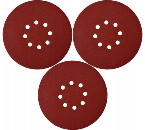 Набор шлифовальных кругов на липучке 3 шт, 180 мм, Р150, 8 отверстий YATO YT-83465