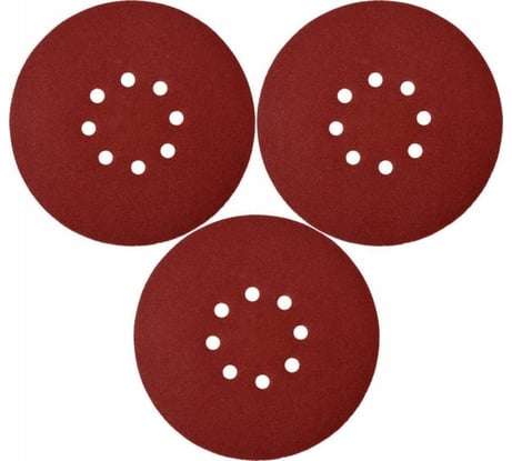 Набор шлифовальных кругов на липучке 3 шт, 180 мм, Р180, 8 отверстий YATO YT-83466