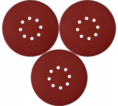 Набор шлифовальных кругов на липучке 3 шт, 180 мм, Р240, 8 отверстий YATO YT-83467