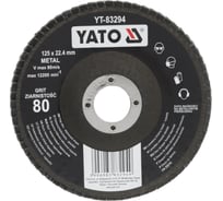 Круг лепестковый тарельчатый 125 мм, Р80, выпуклый YATO YT-83294
