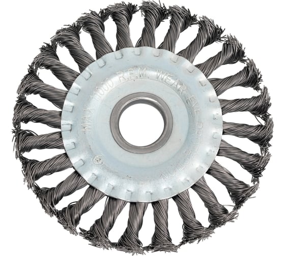 Кордщетка дисковая 125 мм, витая жесткая проволока для УШМ Bohrer 36500125 1