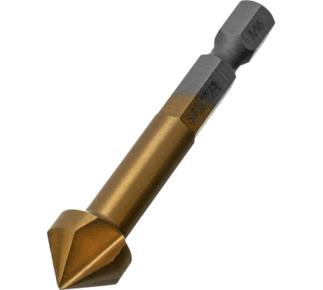 Зенковка конусная под М6, HSS, по металлу, шестигранный хвостовик Denzel 72307