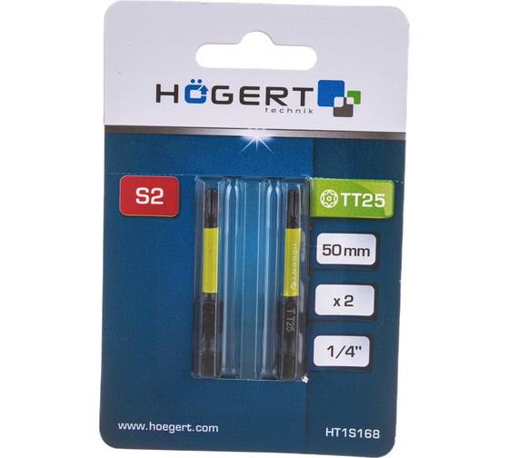 Биты ударные Т25, 50 мм, сталь S2, 2 шт HOEGERT TECHNIK HT1S168 1