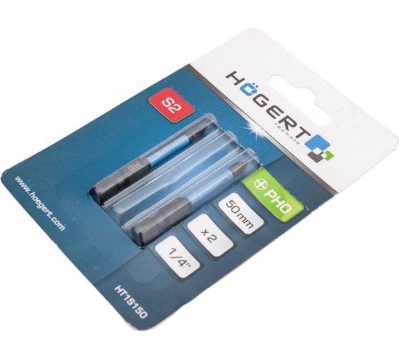 Биты ударные PH0, 50 мм, сталь S2, 2 шт HOEGERT TECHNIK HT1S150