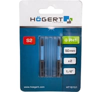 Биты ударные PH1, 50 мм, сталь S2, 2 шт HOEGERT TECHNIK HT1S151