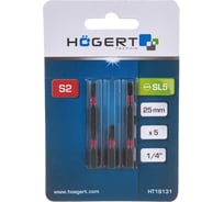 Биты ударные SL5, 25 мм, сталь S2, 5 шт HOEGERT TECHNIK HT1S131