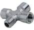 Крестовина 1х1/4" папа - 3х1/4" мама (10 шт) для пневмосистем Elitech 0704.005103 1