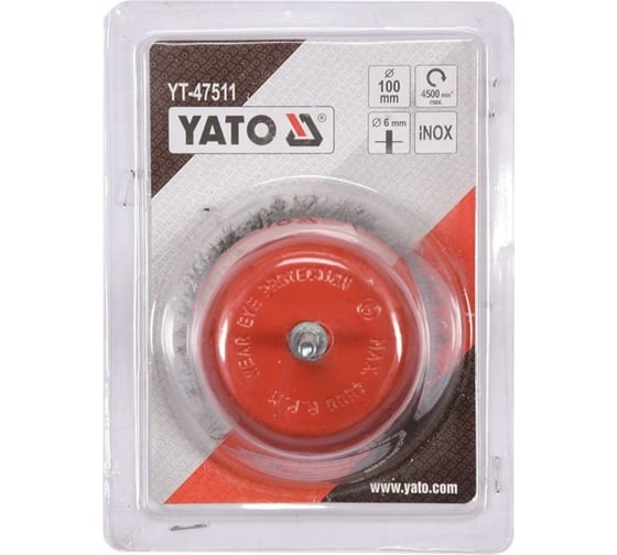 Щетка проволочная кистевая 100 мм, INOX YATO YT-47511