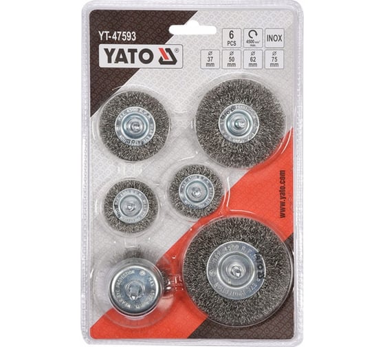 Набор щеток-крацовок 6 шт YATO YT-47593