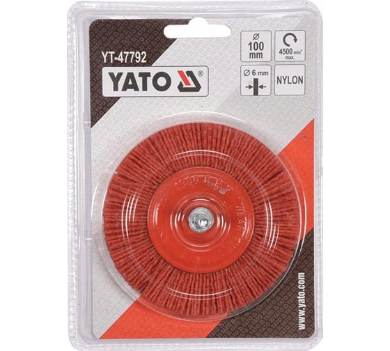 Щетка дисковая 100 мм, нейлоновая проволока для дрели YATO YT-47792