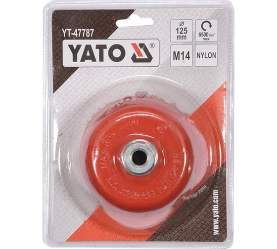 Щетка-чашка нейлоновая 125 мм, М14 YATO YT-47787