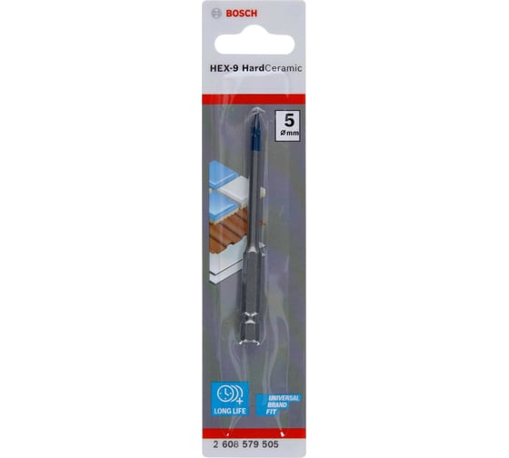 Сверло для плитки HEX-9 HardCer 5x90 мм Bosch 2608579505