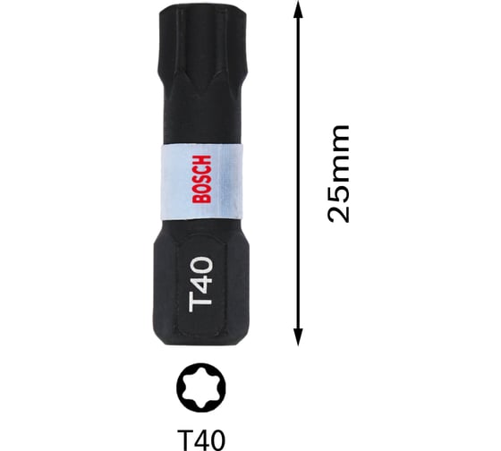 Биты Impact Control T40, 25 мм, 2 шт Bosch 2608522478