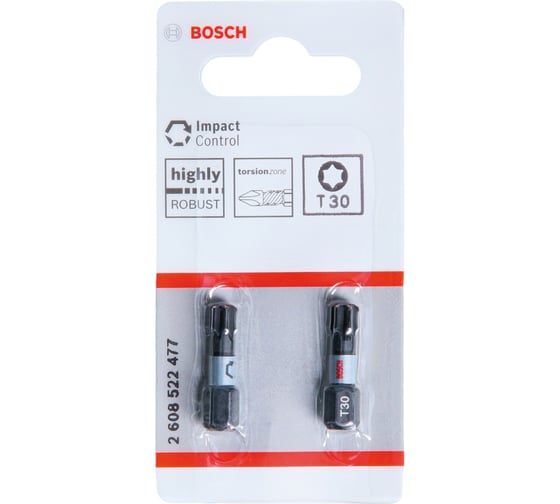 Биты Impact Control T30, 25 мм, 2 шт Bosch 2608522477