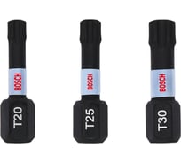 Биты Impact Control 3 шт, 25 мм, T20, T25, T30 Bosch 2608522479