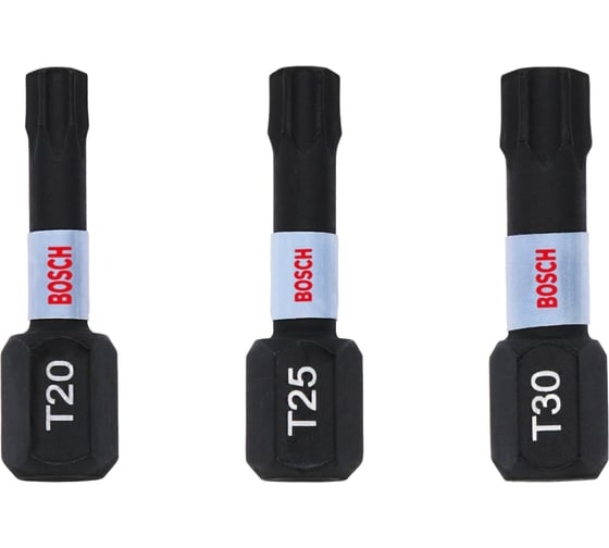 Биты Impact Control 3 шт, 25 мм, T20, T25, T30 Bosch 2608522479 1