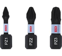 Биты Impact Control 3 шт, 25 мм, PZ1, PZ2, PZ3 Bosch 2608522471