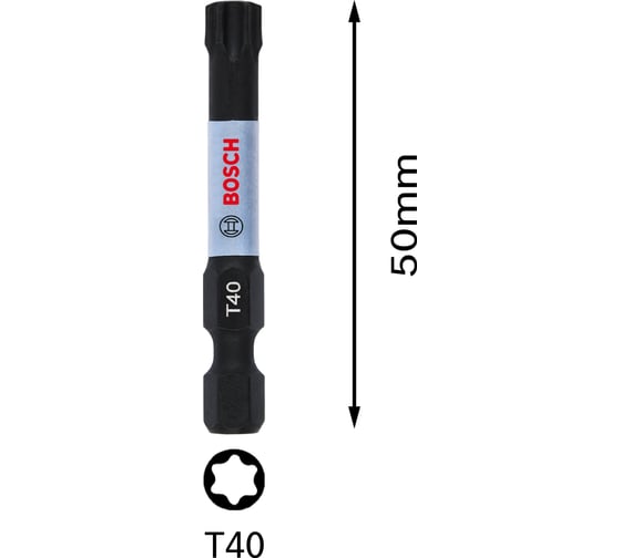 Бита Impact Control T40, 50 мм Bosch 2608522490