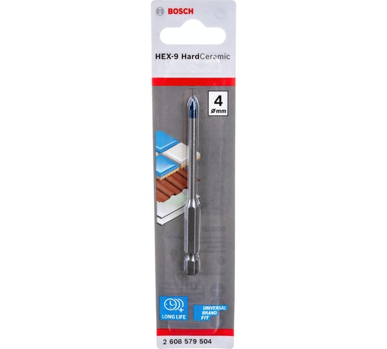 Сверло для плитки HEX-9 HardCer 4x90 мм Bosch 2608579504