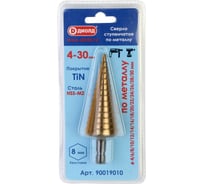 Сверло ступенчатое по металлу 4-30 мм, HSS-TiN ДИОЛД 90019010