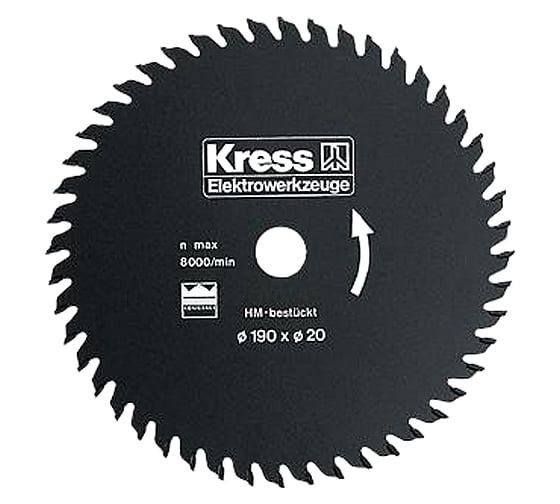 Диск пильный с твердосплавными напайками для пил 1400 HKS; 1400 DS (190х20.0 мм) Kress 91519401