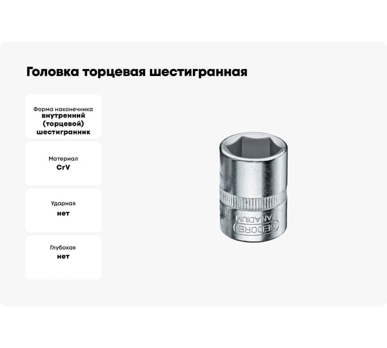 Головка торцевая шестигранная 6 мм, 1/4" GEDORE 6165830