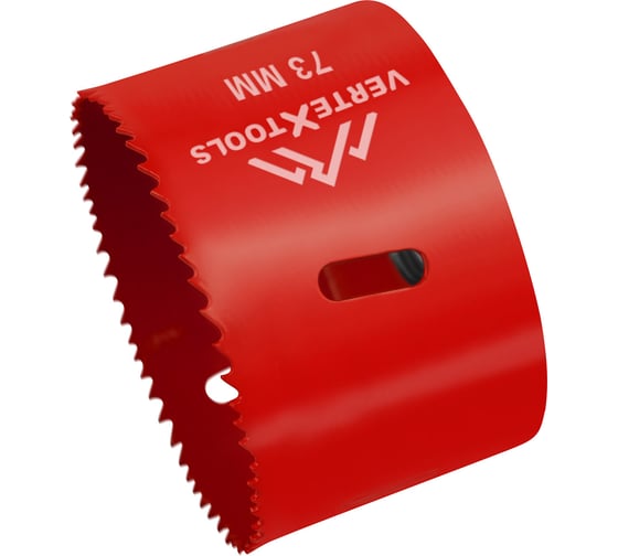 Коронка биметаллическая по металлу 73 мм vertextools 2525-73