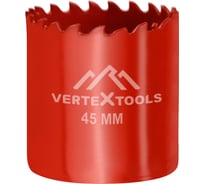 Коронка биметаллическая по металлу 45 мм vertextools 2525-45