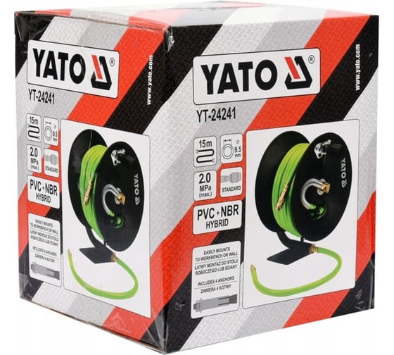 Шланг пневматический на катушке 15 м YATO YT-24241
