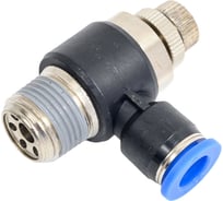 Фитинг-дроссель (пневмодроссель) угловой с наружной резьбой M3/8" SHPI SC 08-03