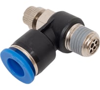 Фитинг-дроссель (пневмодроссель) угловой с наружной резьбой M1/4" SHPI SC 10-02