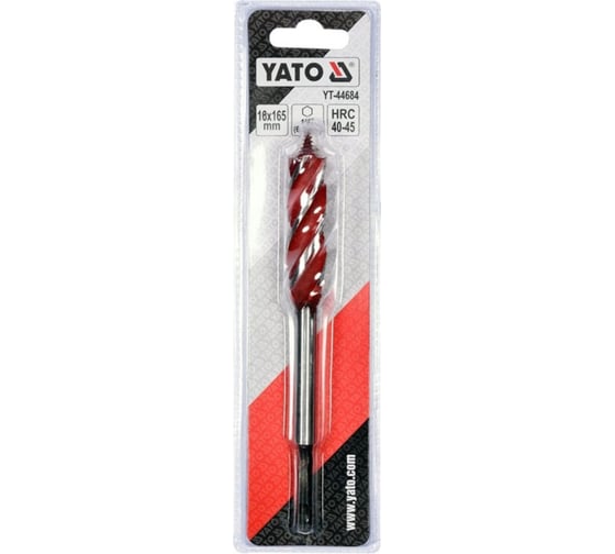 Сверло спиральное по дереву 18 мм, 4-режущие кромки YATO YT-44684