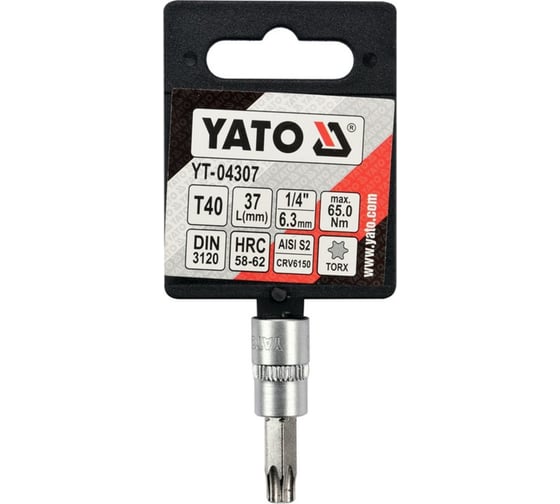 Торцевая головка YATO с вставкой TORX 1/4" T40 L37мм YT-04307