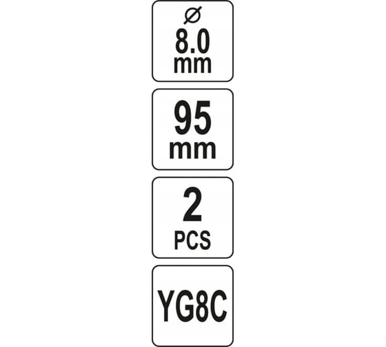 Сверло центрирующее 2 шт, TCT YATO YT-43995