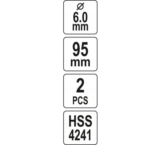 Сверло центрирующее 2 шт, HSS YATO YT-43994