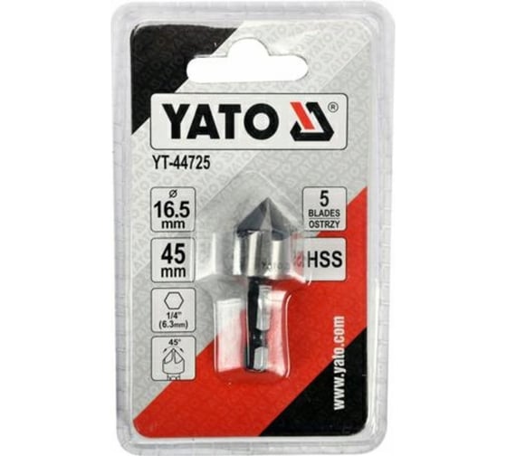 Конический зенкер YATO 16,5мм HEX YT-44725 369444725 092 1