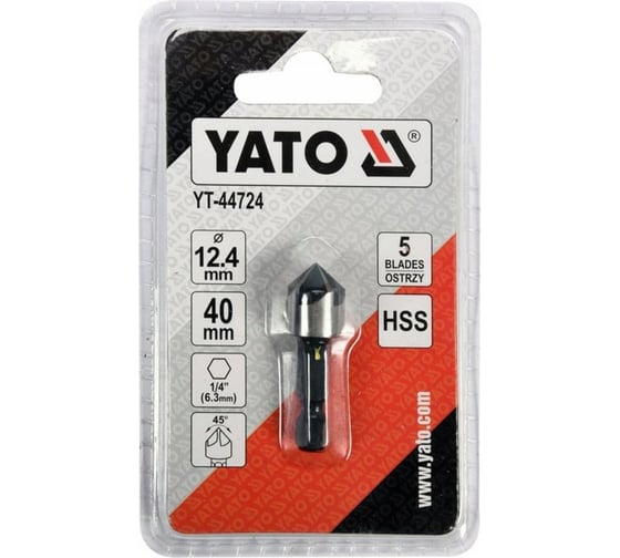 Зенкер конический 12.4 мм, HEX YATO YT-44724