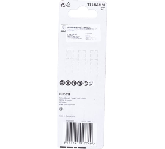 Пилки T118AHM для лобзиков 3 шт. (59 мм; Inox) Bosch 2.608.630.663